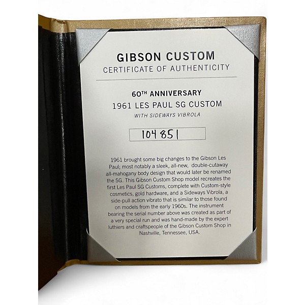 Used Gibson SG Les Paul Custom 60th Anniversary Polaris White Solid Body Electric Guitar