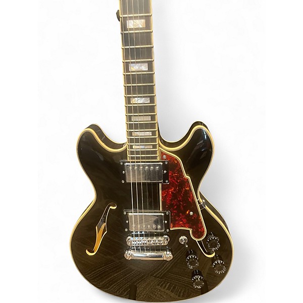 Used D'Angelico Premier Series SS Black Hollow Body Electric Guitar