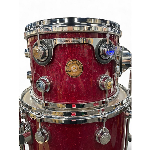 Used DW 4 Piece Collector's Series Jazz Ruby Glass Drum Kit