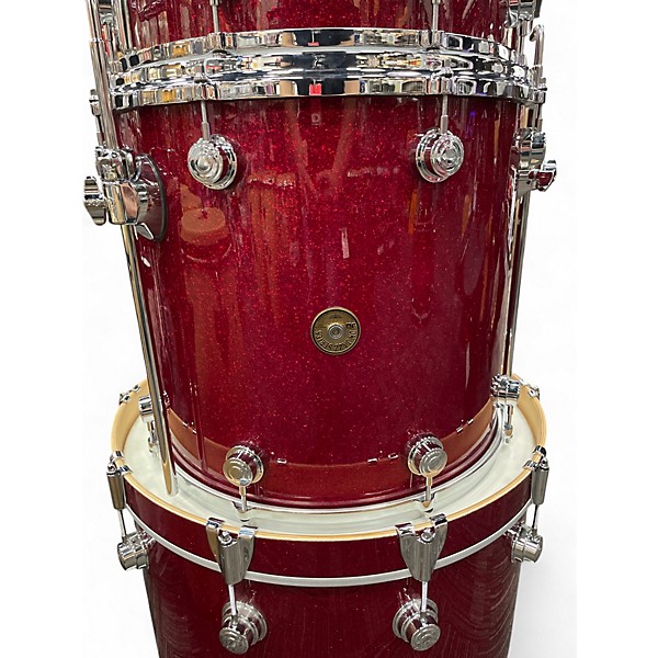 Used DW 4 Piece Collector's Series Jazz Ruby Glass Drum Kit