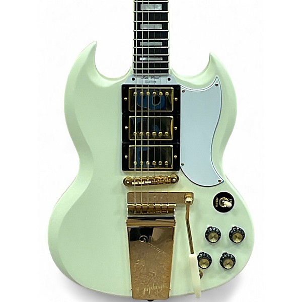 Used 2023 Epiphone Inspired by Gibson Custom 1963 SG Custom With Maestro Classic White Solid Body Electric Guitar