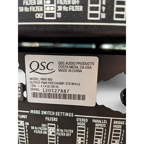 Used QSC RMX 850 Power Amp