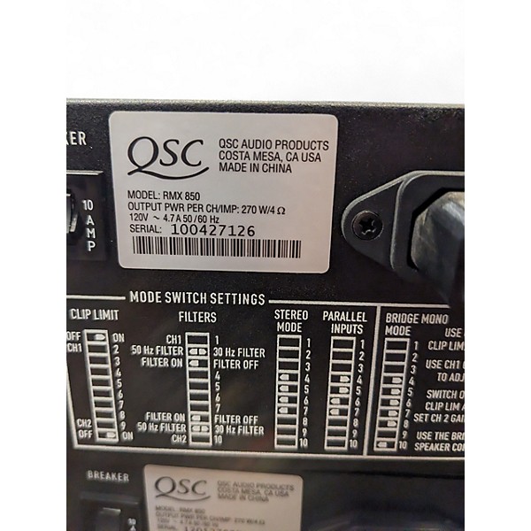 Used QSC RMX 850 Power Amp
