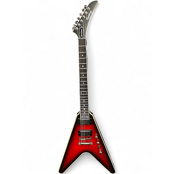 Used Epiphone Flying V Prophecy Dave Mustaine Dark Red Burst Hollow Body Electric Guitar