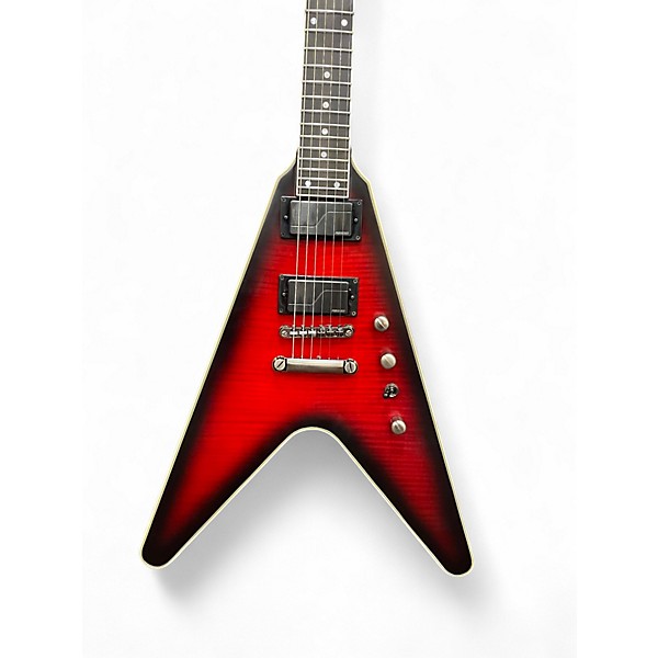 Used Epiphone Flying V Prophecy Dave Mustaine Dark Red Burst Hollow Body Electric Guitar