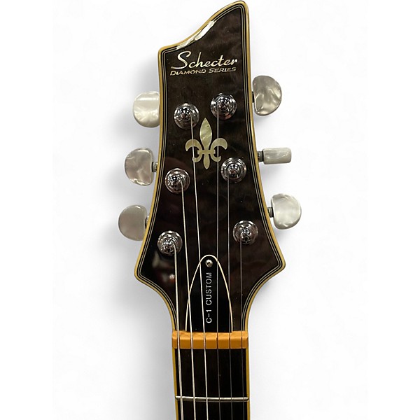 Used 2012 Schecter Guitar Research C1 Custom SEE-THRU BLACK Solid Body Electric Guitar