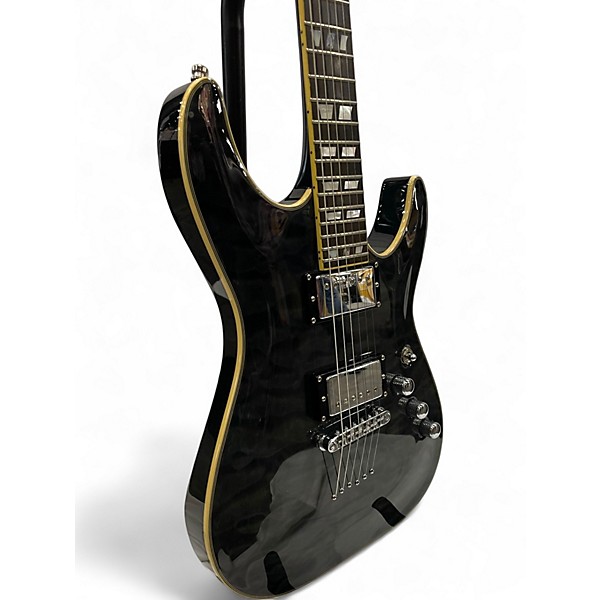 Used 2012 Schecter Guitar Research C1 Custom SEE-THRU BLACK Solid Body Electric Guitar