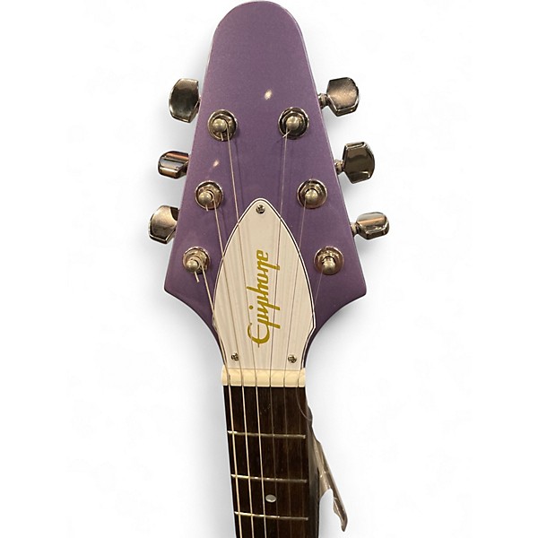 Used Epiphone 1979 kirk Hammett flying v Purple metallic Solid Body Electric Guitar