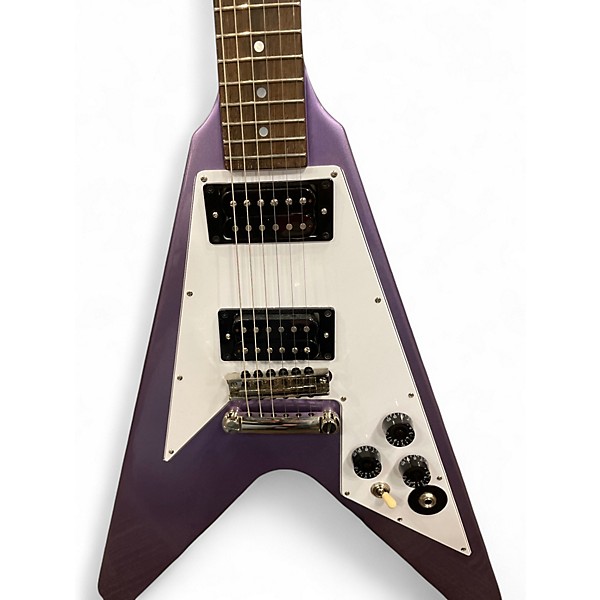 Used Epiphone 1979 kirk Hammett flying v Purple metallic Solid Body Electric Guitar