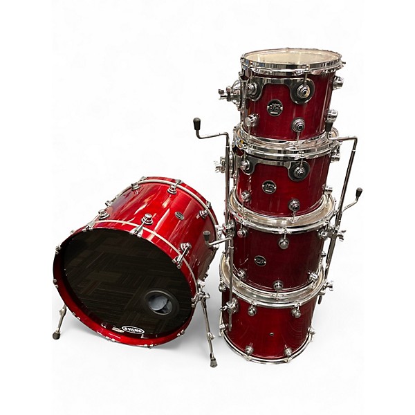 Used DW 5 Piece Performance Series Cherry Stain Laquer Drum Kit