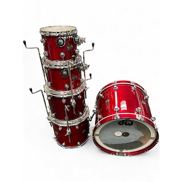 Used DW 5 Piece Performance Series Cherry Stain Laquer Drum Kit