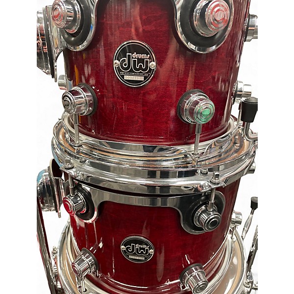 Used DW 5 Piece Performance Series Cherry Stain Laquer Drum Kit