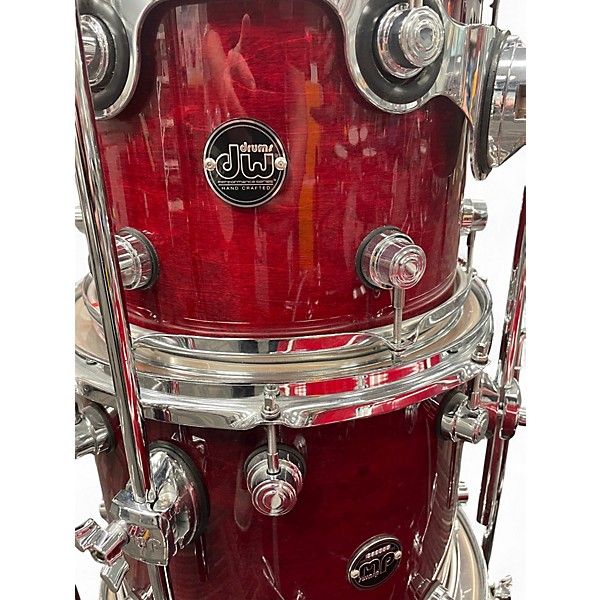 Used DW 5 Piece Performance Series Cherry Stain Laquer Drum Kit