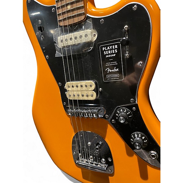 Used 2021 Fender Player Jaguar Capri Orange Solid Body Electric Guitar