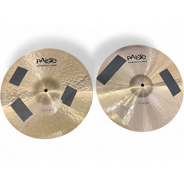 Used Paiste 15in Formula 602 Medium Hi Hat Pair Cymbal