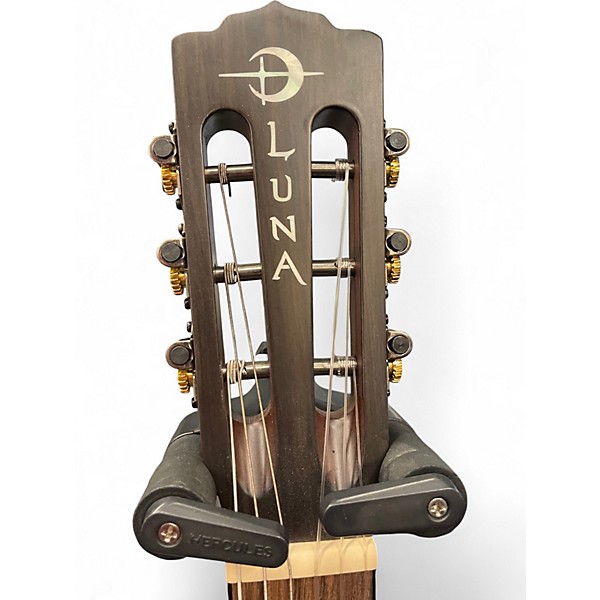 Used Luna Art Vintage Nylon Distressed Vintage Brownburst Classical Acoustic Electric Guitar