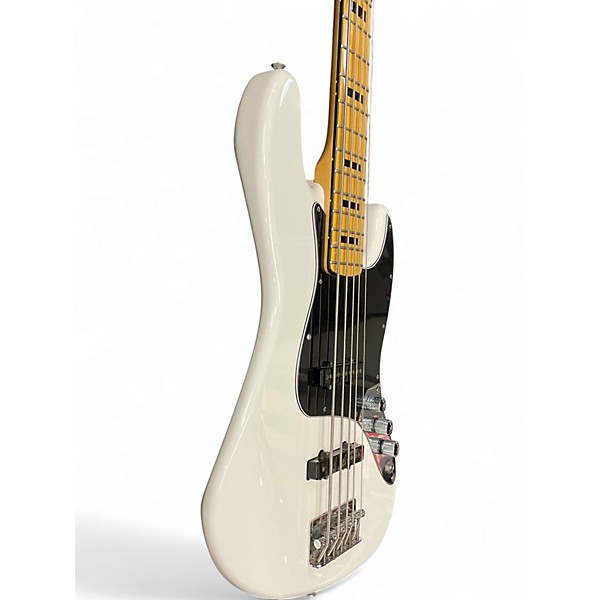 Used 2014 Squier Vintage Modified 70s Jazz V White Electric Bass Guitar
