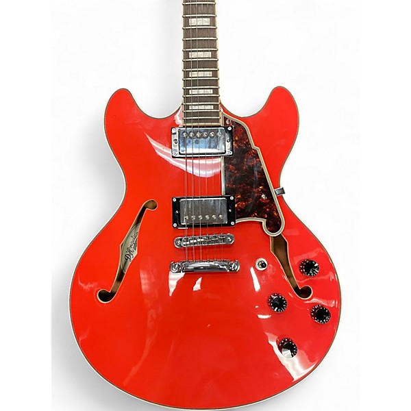 Used D'Angelico DAPDCFRCSCB Candy Tangerine Hollow Body Electric Guitar