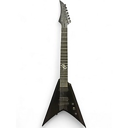 Used Solar Flying V 7 Black Solid Body Electric Guitar