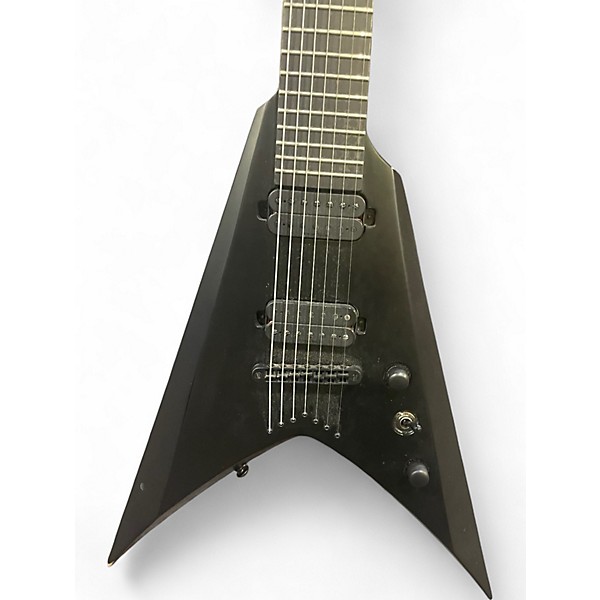 Used Solar Flying V 7 Black Solid Body Electric Guitar