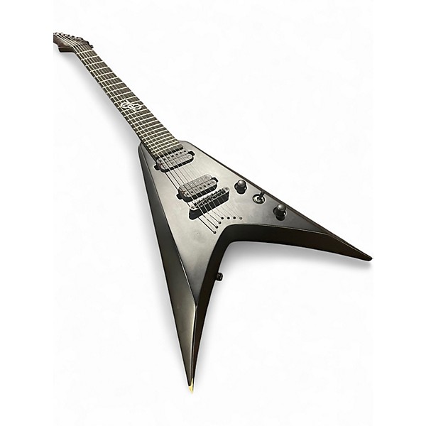 Used Solar Flying V 7 Black Solid Body Electric Guitar