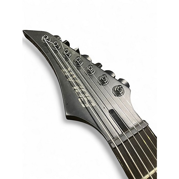 Used Solar Flying V 7 Black Solid Body Electric Guitar