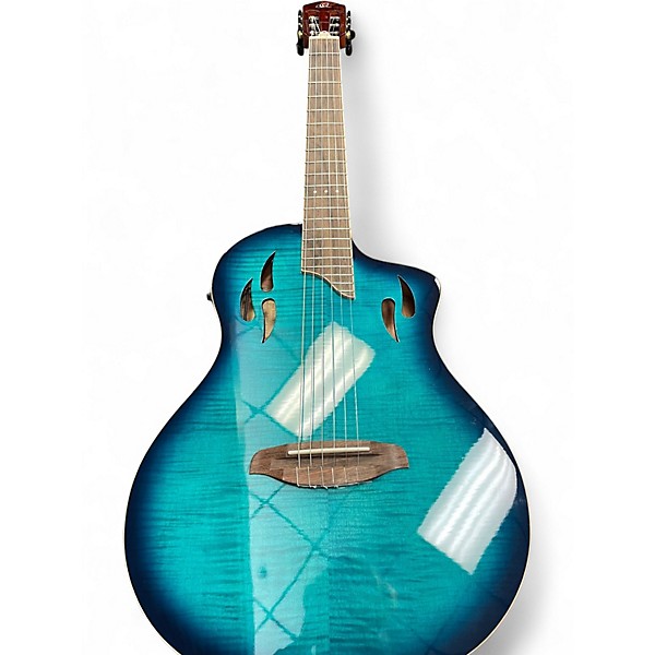 Used Ortega RTPDLX-FMA Blue Burst Classical Acoustic Guitar