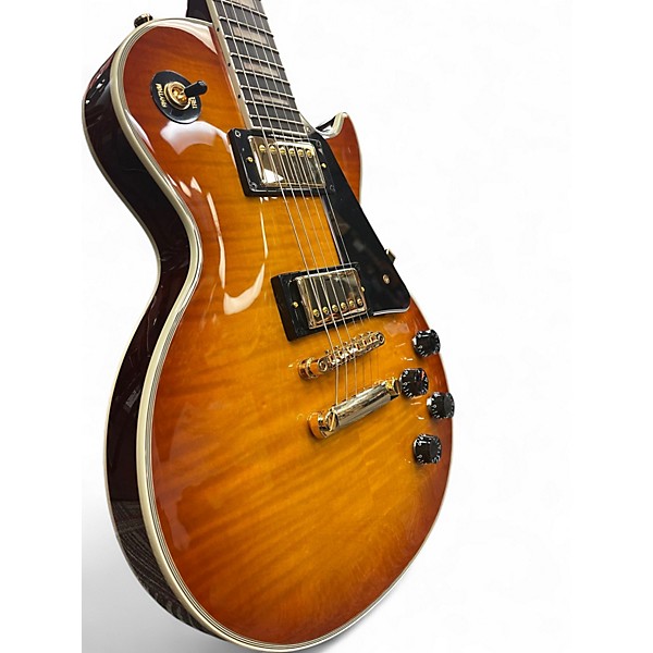 Used Epiphone LES PAUL CUSTOM FIGURED GUITAR CENTER EXCLUSIVE Iced Tea Burst Solid Body Electric Guitar