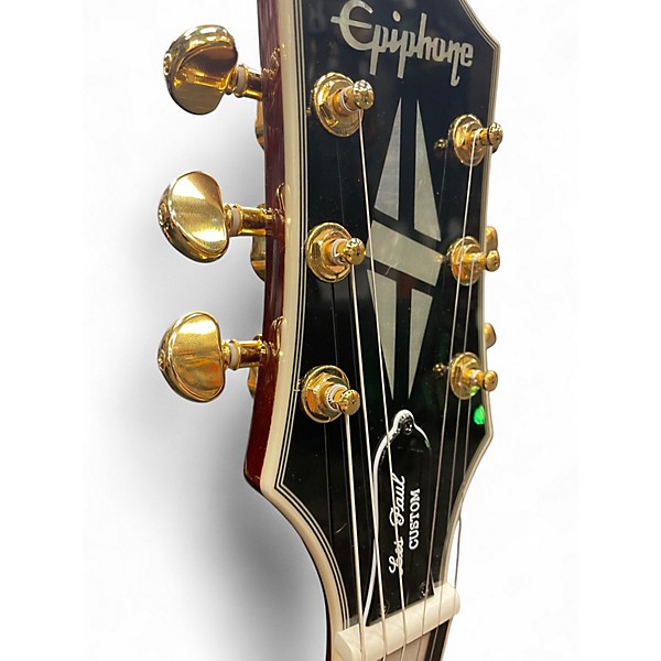 Used Epiphone LES PAUL CUSTOM FIGURED GUITAR CENTER EXCLUSIVE Iced Tea Burst Solid Body Electric Guitar