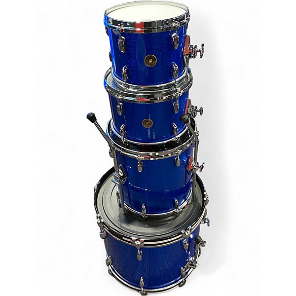 Used Gretsch Drums 4 Piece USA Custom Blue Sparkle Drum Kit