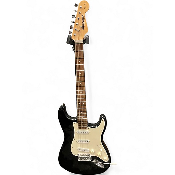 Used Starcaster by Fender Stratocaster Black Solid Body Electric Guitar