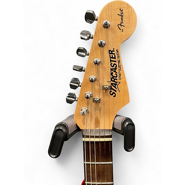 Used Starcaster by Fender Stratocaster Black Solid Body Electric Guitar