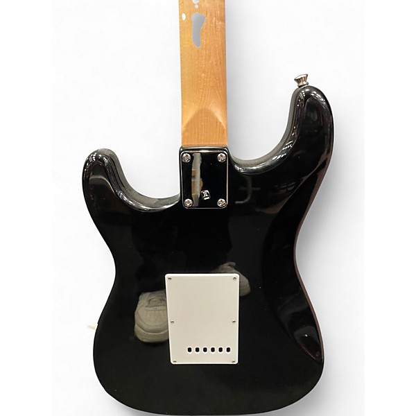 Used Starcaster by Fender Stratocaster Black Solid Body Electric Guitar