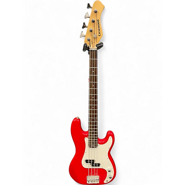 Used Crestwood Pression Bass red Electric Bass Guitar
