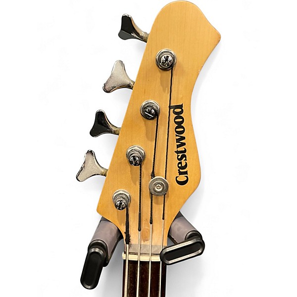 Used Crestwood Pression Bass red Electric Bass Guitar