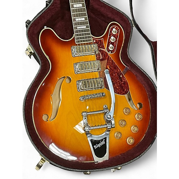Used Airline H78 2 Tone Sunburst Hollow Body Electric Guitar