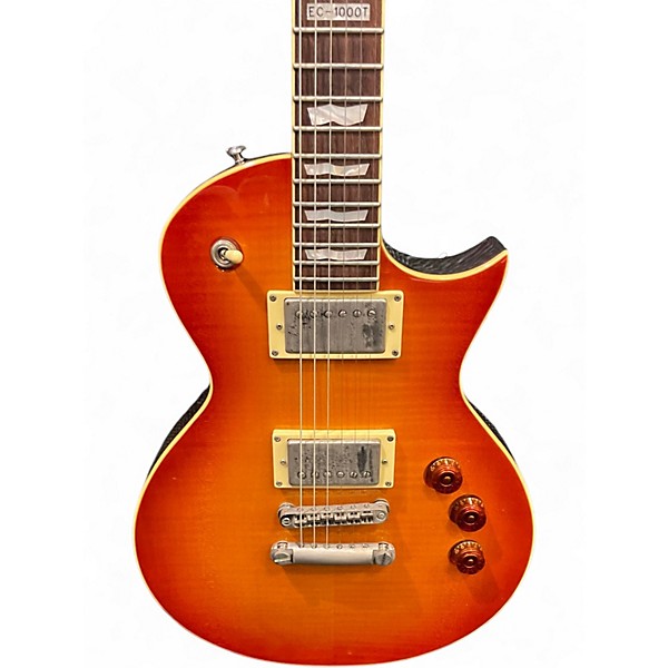 Used ESP LTD EC1000T CTM Cherry Sunburst Solid Body Electric Guitar