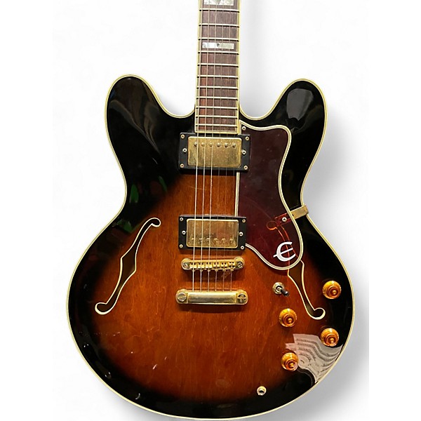 Used 1990s Epiphone Sheraton Vintage Sunburst Hollow Body Electric Guitar