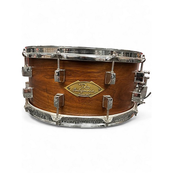 Used Dc California Custom 6.5X14 SELECTED SHELL WALNUT FIREGRAIN SATIN Drum