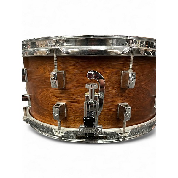 Used Dc California Custom 6.5X14 SELECTED SHELL WALNUT FIREGRAIN SATIN Drum