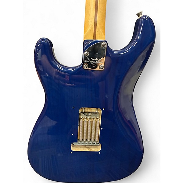 Used Fender Deluxe Stratocaster Sapphire Blue Trans Solid Body Electric Guitar