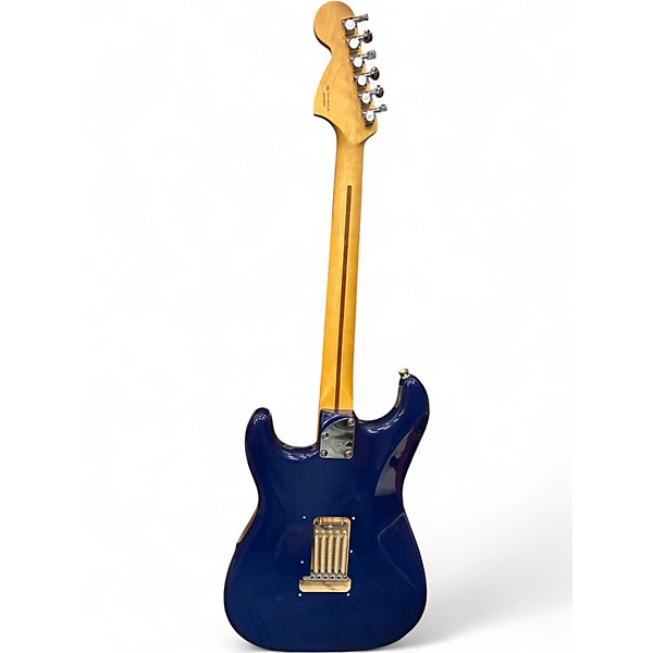 Used Fender Deluxe Stratocaster Sapphire Blue Trans Solid Body Electric Guitar