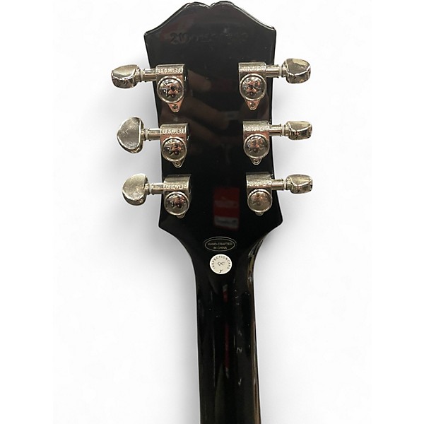 Used Epiphone Les Paul Custom Black and Silver Solid Body Electric Guitar