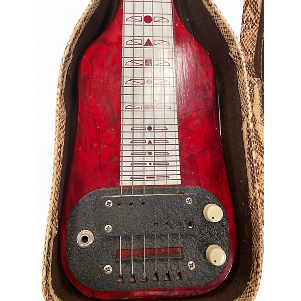 Vintage 1940s Oahu Publishing Co. Vintage Lapsteel Red Lap Steel