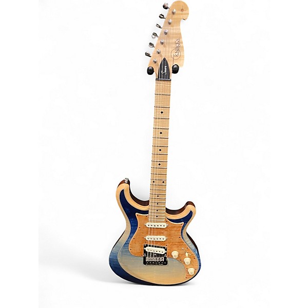 Used Knaggs Severn Tier 2 SSS Reverse Blue Fade Perf Solid Body Electric Guitar