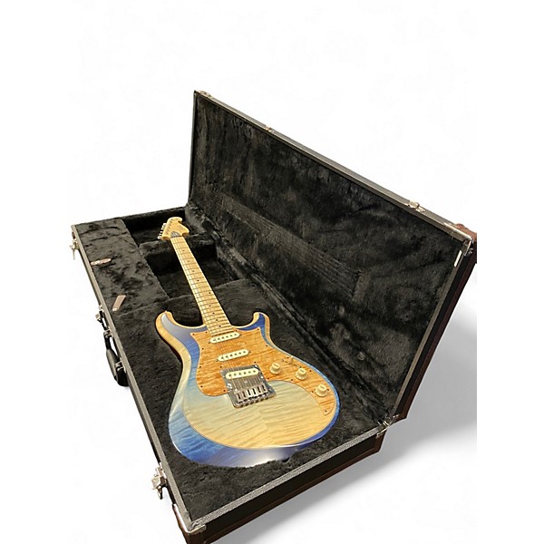 Used Knaggs Severn Tier 2 SSS Reverse Blue Fade Perf Solid Body Electric Guitar