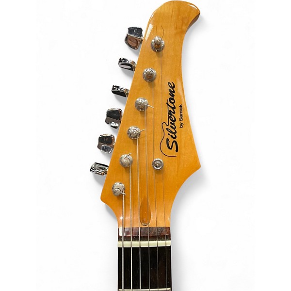 Used Silvertone SS11BK Black Solid Body Electric Guitar