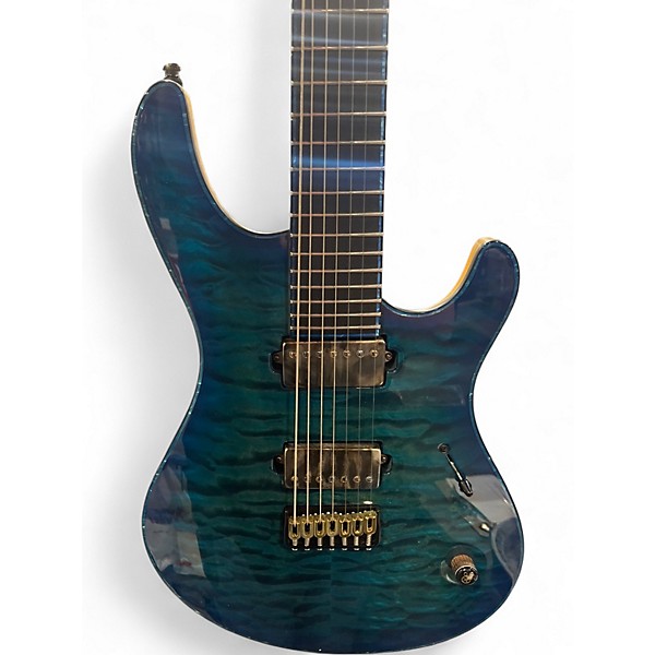 Used Mayones REGIUS Quilted Top Blue Solid Body Electric Guitar