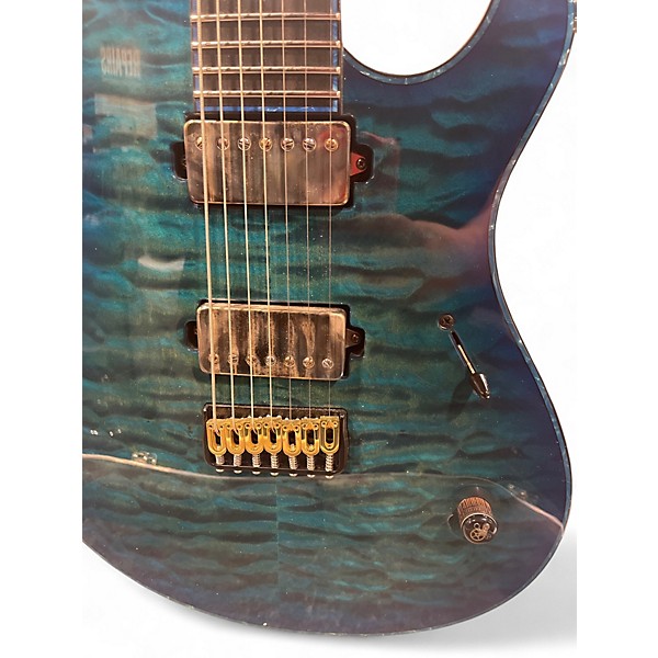 Used Mayones REGIUS Quilted Top Blue Solid Body Electric Guitar