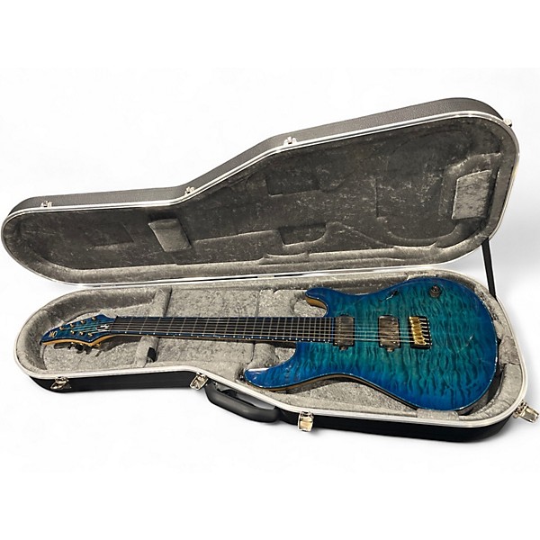 Used Mayones REGIUS Quilted Top Blue Solid Body Electric Guitar